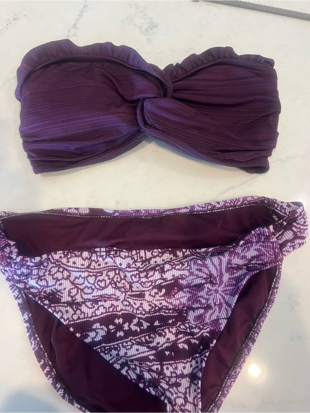 Mossimo Supply Co. Purple Strapless Twist Bikini Set